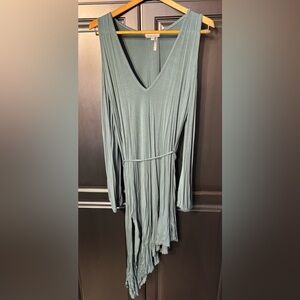 V-Neck Long Sleeve Dress in Sage Green